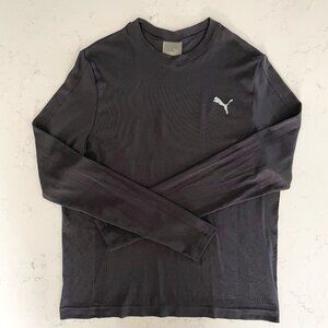 Puma Activewear Lg Slv Crew Neck Technical Shirt w Perforation Design Black Sz L
